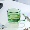 thumbnail image 1 of Double Wall Insulated Glasses Espresso Mugs -with Ergonomic Handle - Insulated Clear Coffee Mug for Hot Beverages, Cappuccino, Latte -Green, 1 of 6