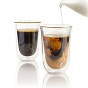 Double-Wall Hand-Blown Insulated 7.5 oz Latte Glasses Set of 2 | Brod & Taylor