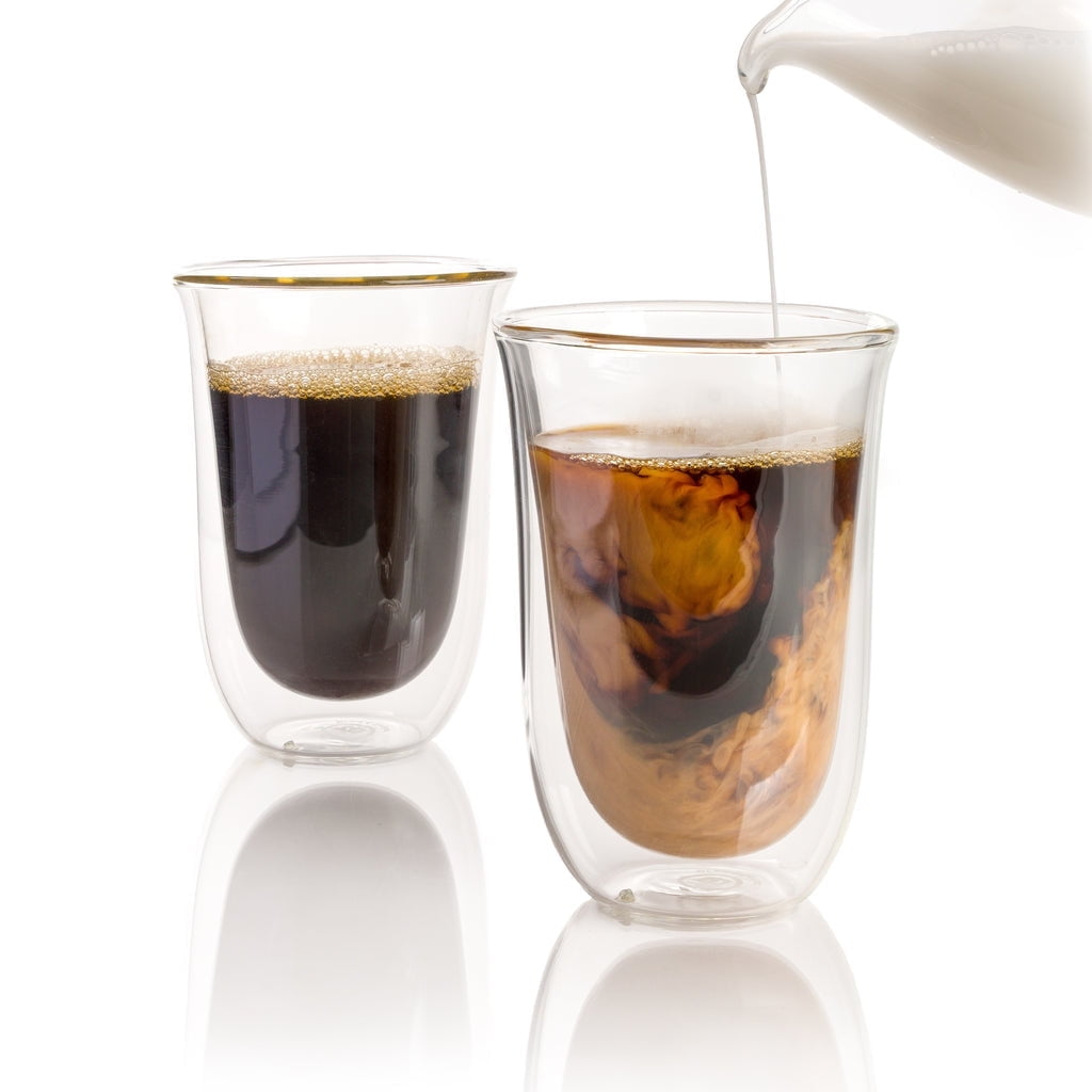 Double-Wall Insulated Borosilicate Latte Glasses Set of 2