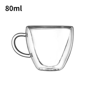 Heart Shaped Cup - Double Walled Insulated Glass Coffee Mug or Tea Cup - Double  Wall Glass 5.3oz (150ml) - Clear - Unique & Insulated with Handle 