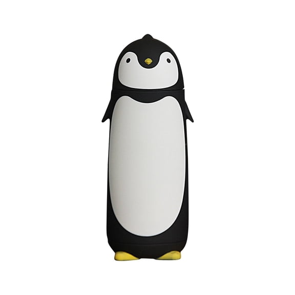 Double-Wall Penguin Glass Tumbler 12oz, Cute Tabletop Decor Cup for Iced Beverages & Home Office Use