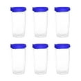 thumbnail image 1 of Double Wall Plastic Tumblers with Slid-lock Lid, 14 oz, 6 pack, Plastic Travel Coffee Cups , Blue, 1 of 5