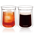 thumbnail image 1 of Double Wall Single Lip Insulated Glass Cup, Set of 2 12oz/350ml Borosilicate Glass Mugs, 1 of 10