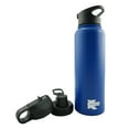 Double Wall Sports Bottle Flask Stainless Steel BPA Free 3 Lids Straw ...