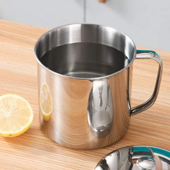 Double Wall Stainless Steel Coffee Mug - Insulated Travel Camping Cup with Handle, 10 oz, Silver