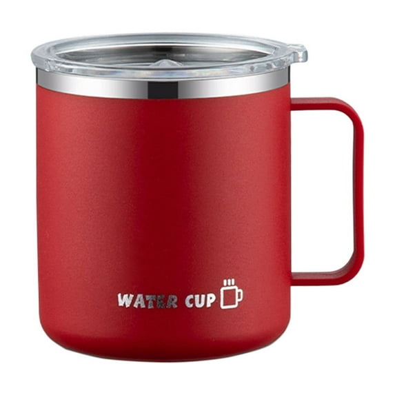 Double Wall Stainless Steel Travel Coffee Mug 14oz Thermal Cup With Handle and Lid Hot Cold Beverage Container (400ML)