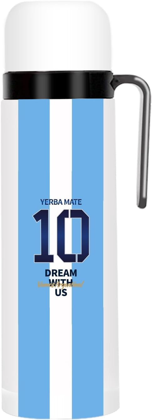 CUOPRU Double Wall Vacuum Insulated Bottle – 32oz, Argentina No.10 Design, For Mate, Coffee, Tea