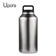 thumbnail image 1 of Double Wall Vacuum Beer Kettle Flasks with Handle 304 Stainless Steel Water Bottle Outdoor Camping Sport Bottle (64OZ,ship in 24 hours), 1 of 7
