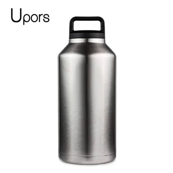 Double Wall Vacuum Beer Kettle Flasks with Handle 304 Stainless Steel Water Bottle Outdoor Camping Sport Bottle (64OZ,ship in 24 hours)