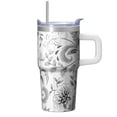 thumbnail image 1 of Double Wall Vacuum Cup 20oz with Lid and Straw - Stainless Steel Insulated Travel Coffee Mug, Leakproof Thermal Tumbler, Bohemian Style, 1 of 5