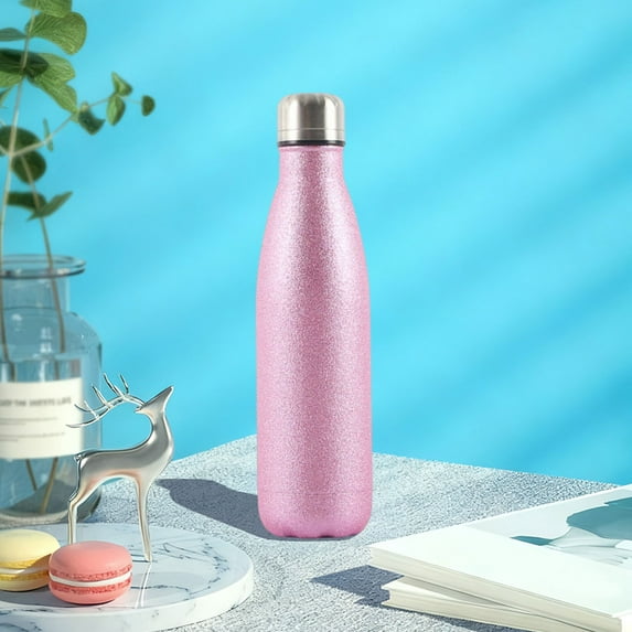 Double Wall Vacuum Insulated Stainless Steel Water Bottle, 12H Hot 24H Cold Keep Temperature, Leak Proof Travel Mug for Car, Gym, Office, Gift Idea in Pink
