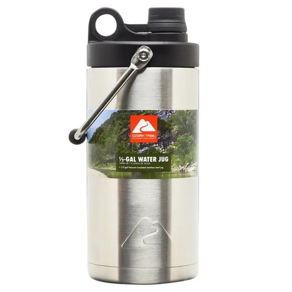 Double-Wall Vacuum-Sealed Insulated Stainless Steel Water Jug with Carrying Handle