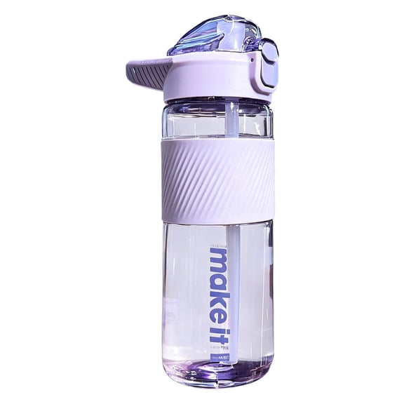 Double Wall Water Bottles, 700ml/32oz Plastic Water Bottle with Wide Mouth Lid, BPA-free Clear Insulated Bottle for Outdoor Travel Sports, Sport