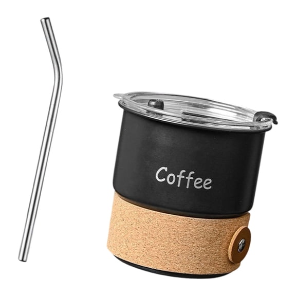 Double Walled 420ML Stainless Steels Travel Mug Thermal Insulation with Leakproof Lid Straw Coffee Cup For Office