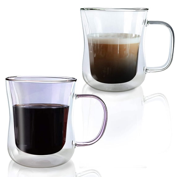 Double Walled Colored Coffee Mug Set 10oz - Set of 2