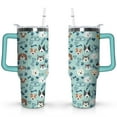 thumbnail image 1 of Double-Walled Dog Lover Coffee Tumbler 40oz - Durable Stainless Steel Mug with Handle & Straw - Cute Gift for Women, 1 of 7