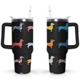 thumbnail image 1 of Double-Walled Dog Lover Coffee Tumbler 40oz - Durable Stainless Steel Mug with Handle & Straw - Cute Gift for Women, 1 of 7