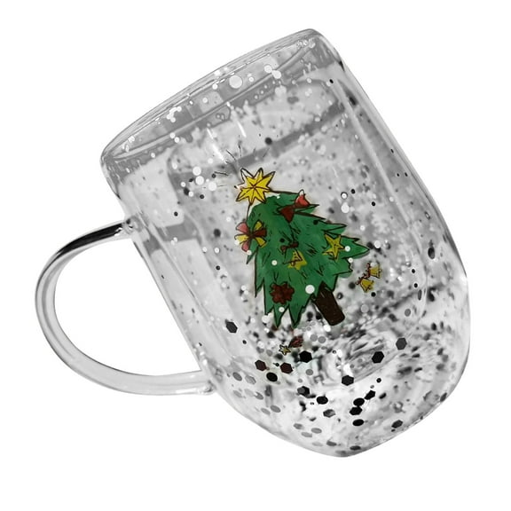 Double Walled Drinking Cup 300ml Beverage Glass Heat Resistant Drinkware for Coffee Enthusiasts Stylish Party Glassware