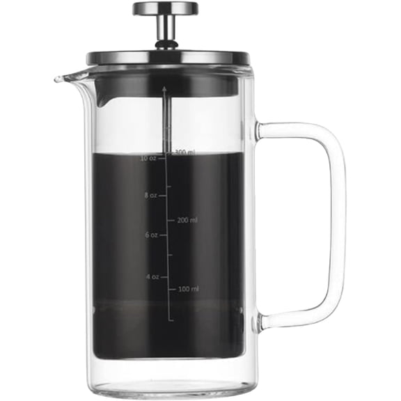 Double Walled French Coffee Maker Heat Resistant Borosilicate Glass Coffee Pot