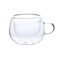 thumbnail image 1 of Double Walled Glass Coffee Mug Set of 1, 5oz Handmade Clear Borosilicate Glass Cup with Handle for Hot Beverages Coffee Tea, Insulated Layer Design for Home Office Kitchen Living Room, 1 of 6