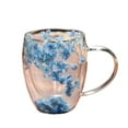 thumbnail image 1 of Double Walled Glass Coffee Mugs with Handle, Clear Insulated Cups with Flowers, 350ml Heat Resistant Cups for Espresso, Cappuccino, Tea, Latte - Gift for Mom, Wife, Women, 1 of 5