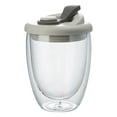 thumbnail image 1 of Double Walled Glass Coffee Mugs With Lid Insulated Anti Spill Glass Cups For Tea Latte Cappuccino Iced Drink Transparent Glassware Travel Tumbler, 1 of 4