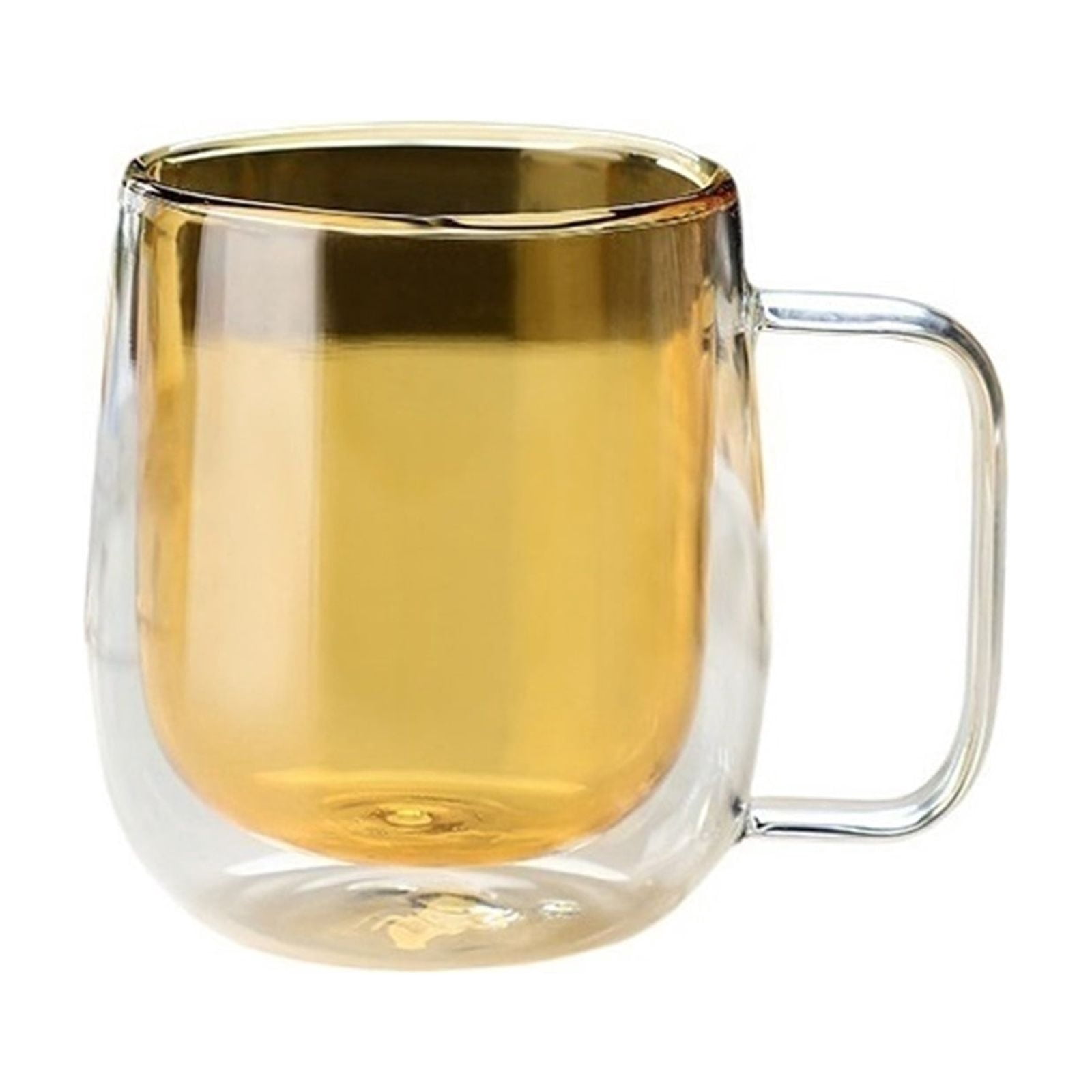 Double Walled Glass Coffee Mugs with Handle, 8.8 Oz Colored Borosilicate Glass Cups for Hot Cold Beverages, Cappuccino, Latte and Tea