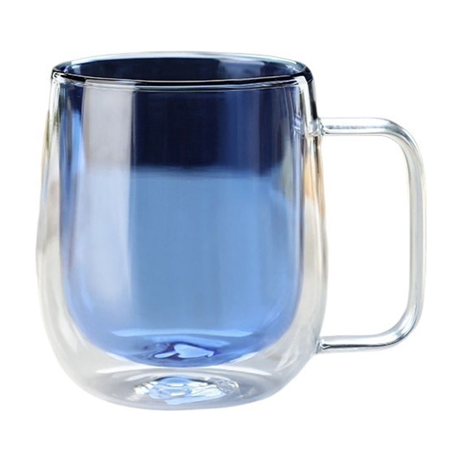 Double Walled Glass Coffee Mugs with Handle, 8.8 Oz Colored Borosilicate Glass Cups for Hot Cold Beverages, Cappuccino, Latte and Tea