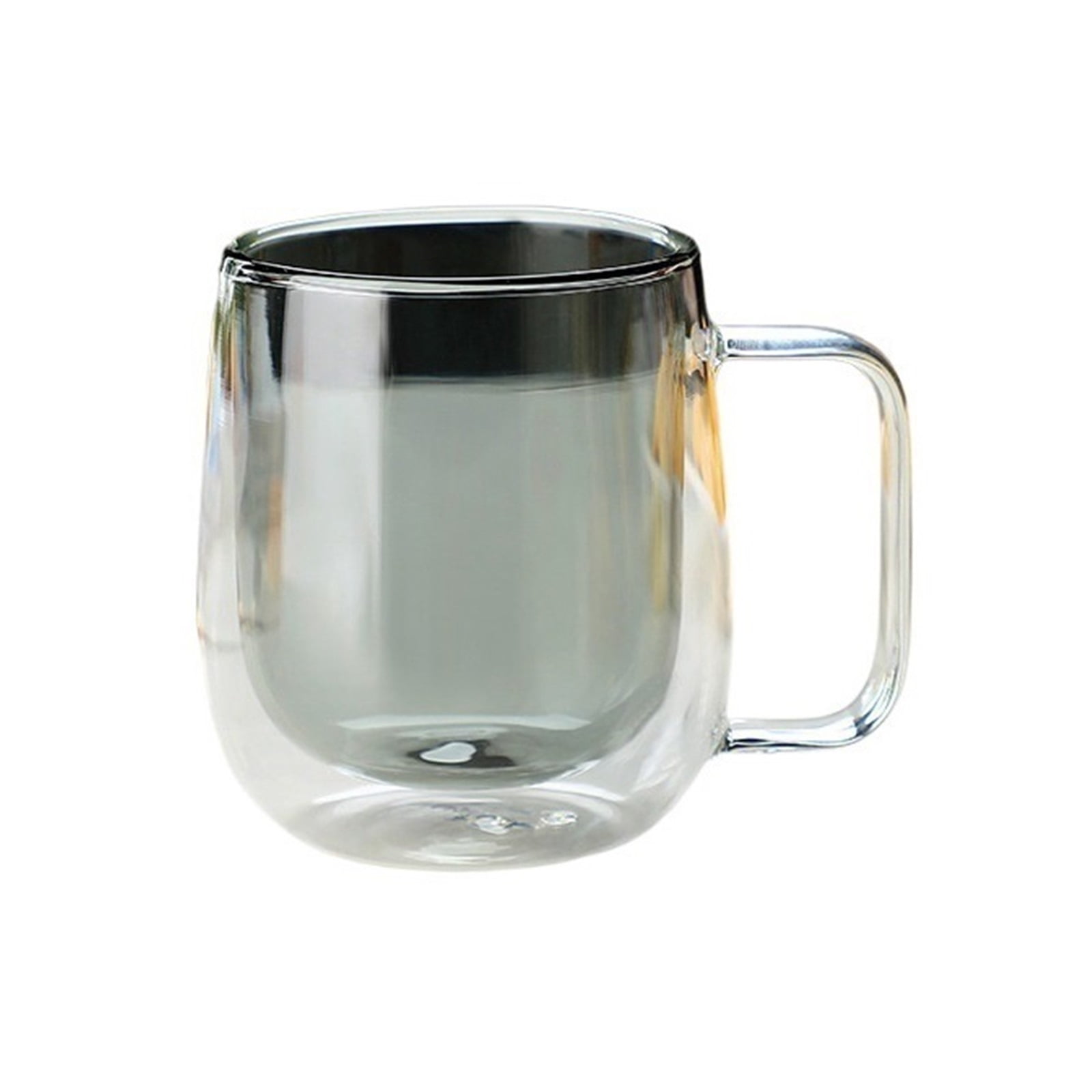 Double Walled Glass Coffee Mugs with Handle, 8.8 Oz Colored Borosilicate Glass Cups for Hot Cold Beverages, Cappuccino, Latte and Tea