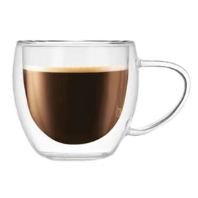 Double Walled Glass Hand Blown Shots Glass Thermo Insulated Expresso Coffee Mugs with Handle