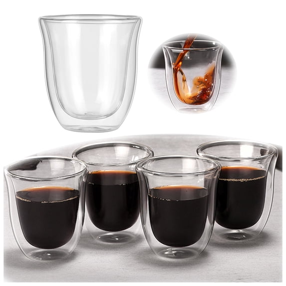 Double Walled Insulated Glass Coffee Mug for Home Use Heat Retention Cup
