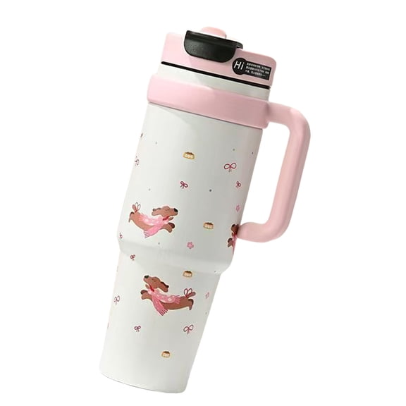 Double Walled Insulated Travel Mugs Oversized Sip Tube Spill Resistant Cap Wide Mouths Design Easy Cleaning