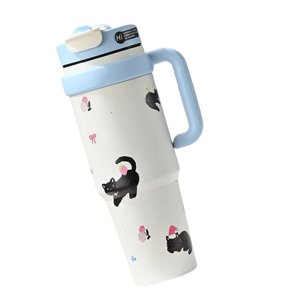 Double Walled Insulated Travel Mugs Oversized Sip Tube Spill Resistant Cap Wide Mouths Design Easy Cleaning