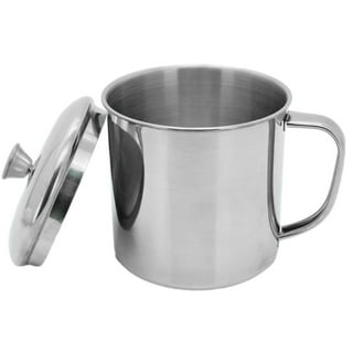 1Pc Stainless Steel Mugs with Lid - Double Wall - Comfortable Handle  13.64oz Metal Coffee Mug Tea Cups - for Home Camping Outdoors RV Gift -  Shatterproof Dishwasher Safe 