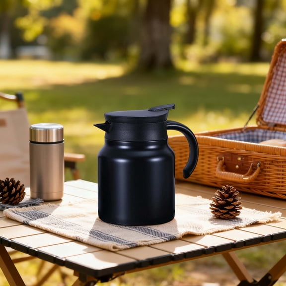 Double-Walled Stainless Steel Thermal Carafe – Insulated Coffee & Tea Pitcher with Leak-Proof Lid – Built-In Removable Infuser for Loose Leaf Tea – Keeps Drinks Hot & Cold for Hours