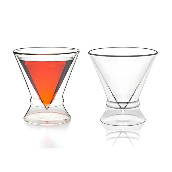 Double-Walled Stemless Martini Glasses - Set of 2/Set of 4 - 8oz