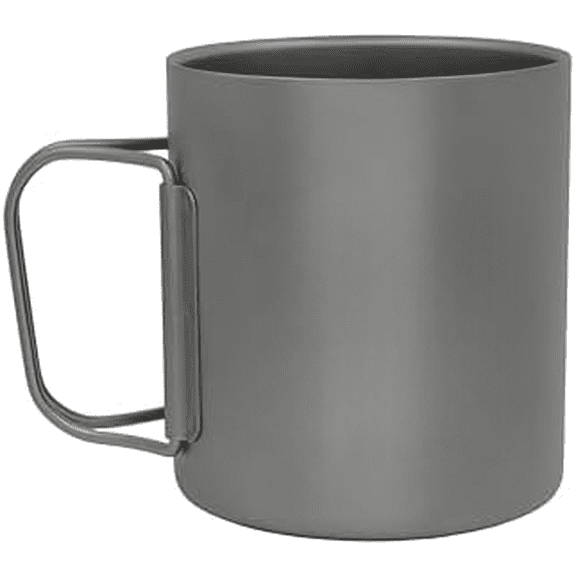 Double-Walled Titanium Mug 450ml (15.2 oz) - Ultralight and Compact Mug for Backpacking, Camping, and Everyday Use$$Sport & Recreation Other