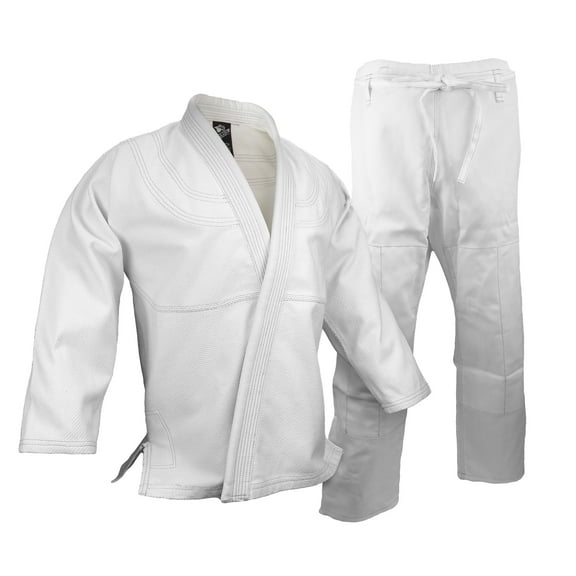 Double Weave BJJ Gi Kimono, 100% cotton Preshrunk, Jiu Jitsu White Uniform set 500G Gi