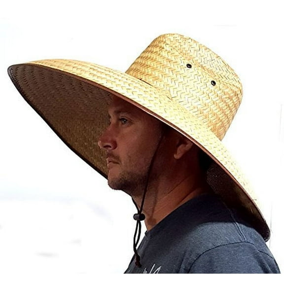 Double Weaved Hard Shell Shade Hat Wide Brim Straw Hat