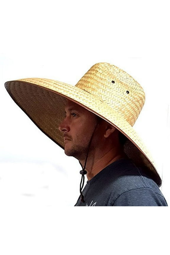 Double Weaved Hard Shell Shade Hat Wide Brim Straw Hat