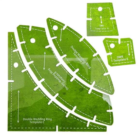 Double Wedding Ring Quilt Templates Multifunctional Reusable Acrylic Quilting Gauge Ruler Sewing Pattern Tool for Crafting Drunkard Path Measure