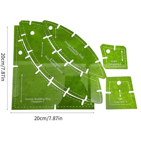 Double Wedding Ring Quilt Templates Multifunctional Reusable Quilting Gauge Tool Quilting Ruler Templates Sewing Pattern Tools Wedding Ring Set Templates for Crafting 20cm Home Decor