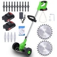 thumbnail image 1 of Double Wheel Cordless Electric Lawn Mower Adjustable Length Garden Pruning Cutter Tool with 2 Battery, 1 of 10