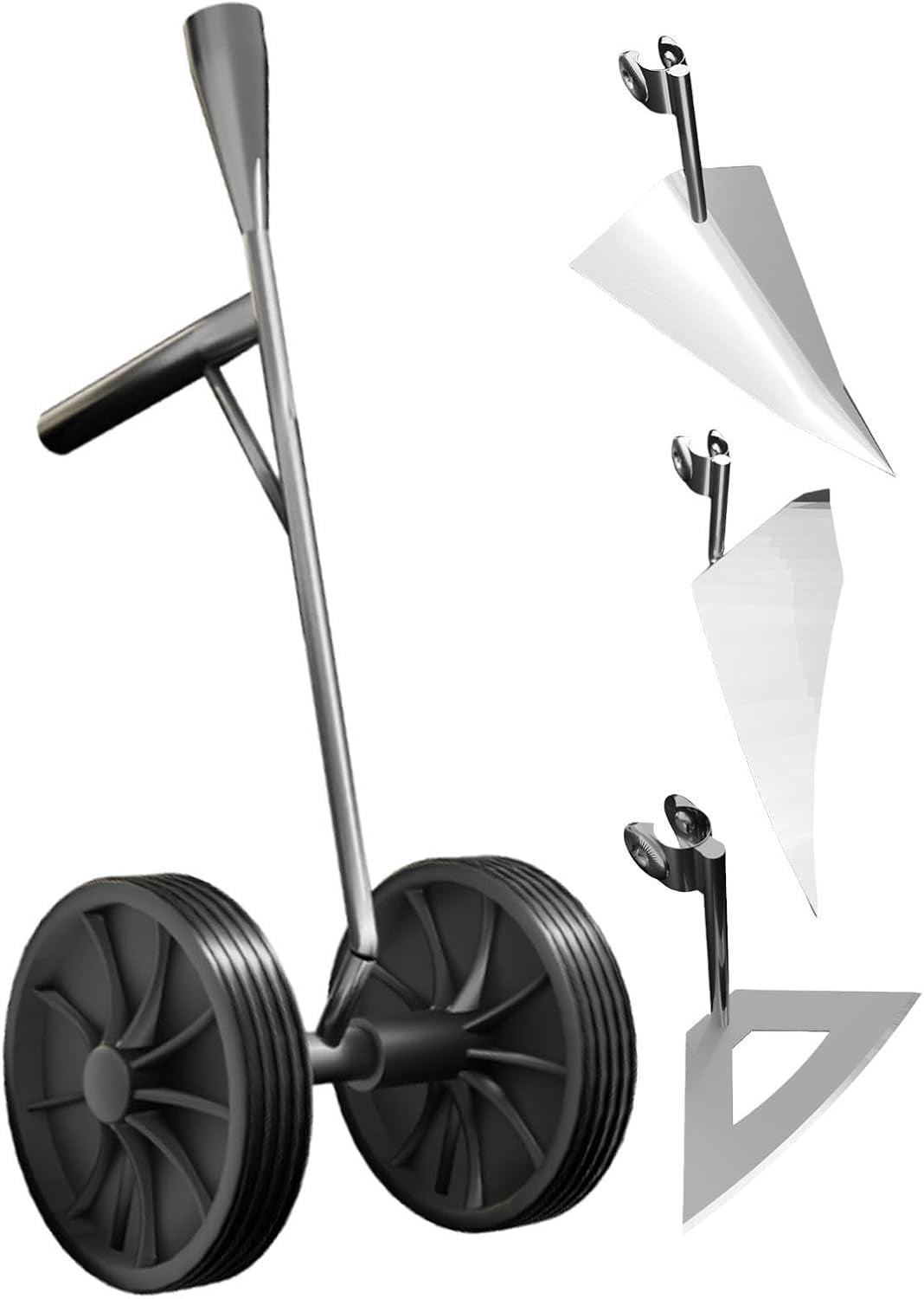 Double Wheel Garden Plow Hoe, Multi Function Cultivator Plow with Double Wheels | Gardening Tool for Soil Loosening Weeding, Farm Tool for Men Husband Father Gardener