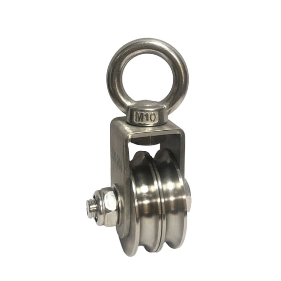 Double Wheel Quiet Bearing Pulley With Safety Lock U Grooves Bearing Pulley For Warehouse And Home Use