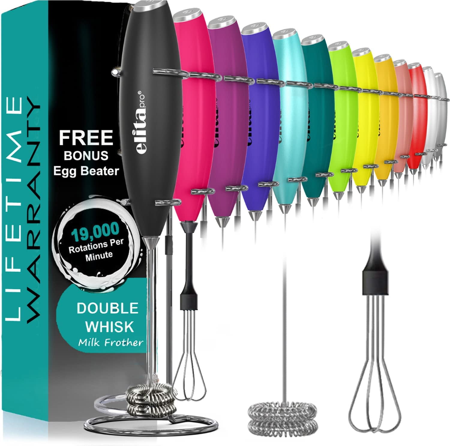 Double Whisk Drink Mixer, Electric Milk Frother