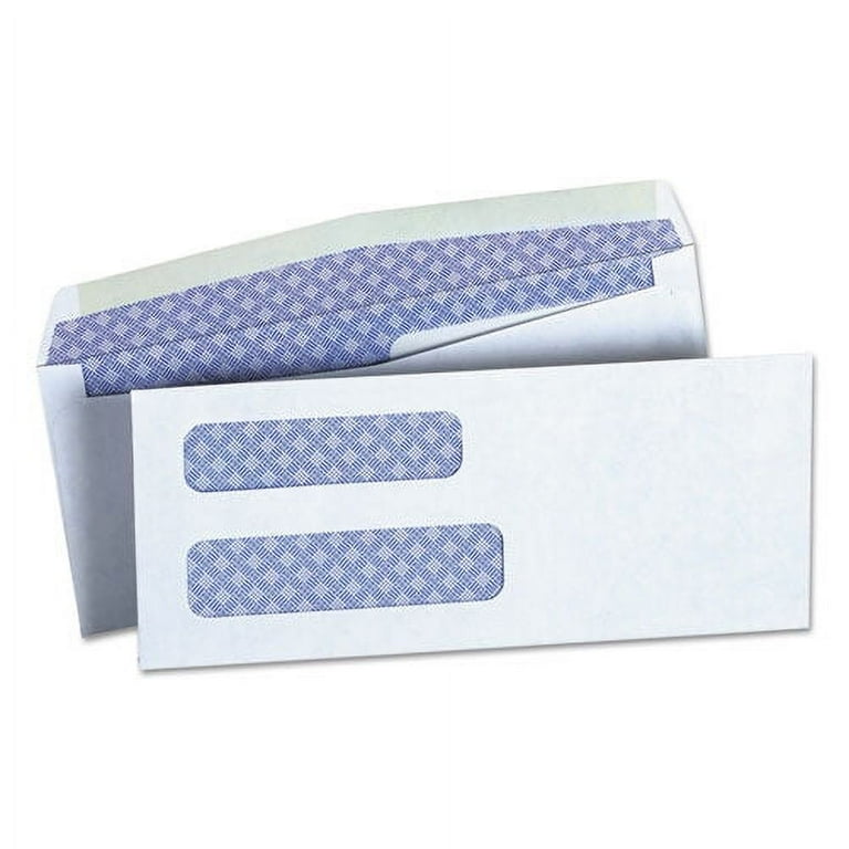 Double Window Business Envelope, #8 5/8, Commercial Flap, Gummed Closure, 3.63 x 8.63, White, 500/Box Double Window Business Envelope, #8 5/8, Commercial Flap, Gummed Closure, 3.63 x 8.63, White, 500/Box