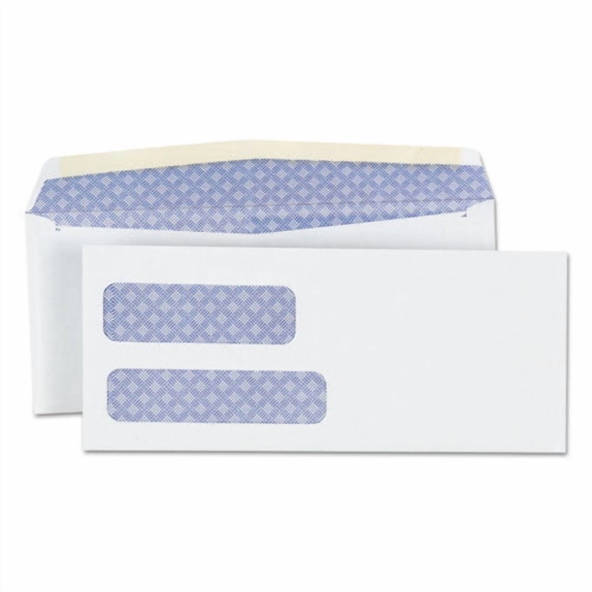 Double Window Business Envelope, #9, Blade Flap, Gummed Closure, 3.88 x 8.88, White, 500/Box | Bundle of 2 Boxes