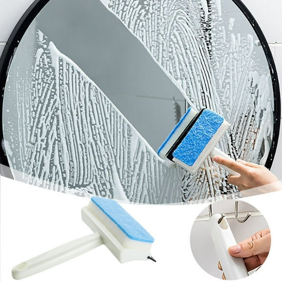 Double Window Cleaning Set for Home and Car with Scraper and Scrubbing Sponge – Durable Polyester for Efficient Glass Cleaning Streak-Free Shine and Versatile Use