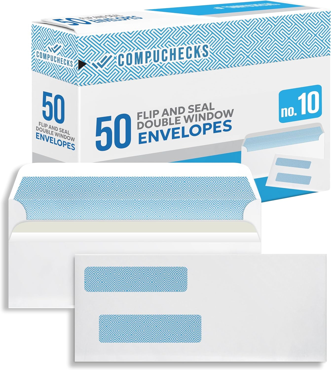 Double Window Envelopes #10- And Seal Flap, Security Business Mailing ...